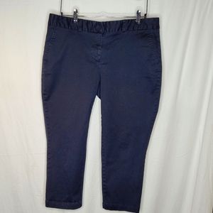 Lands End Cropped Chinos, Navy, Size 14.